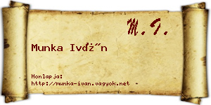Munka Iván névjegykártya