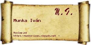 Munka Iván névjegykártya